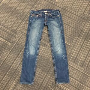 True Religion Women's Low Rise Straight Leg Denim Jeans. Size 27